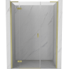 Mexen Mist-H L left hinged shower door 140 cm, transparent, brushed gold - 8A5L-140-001-55-00-L