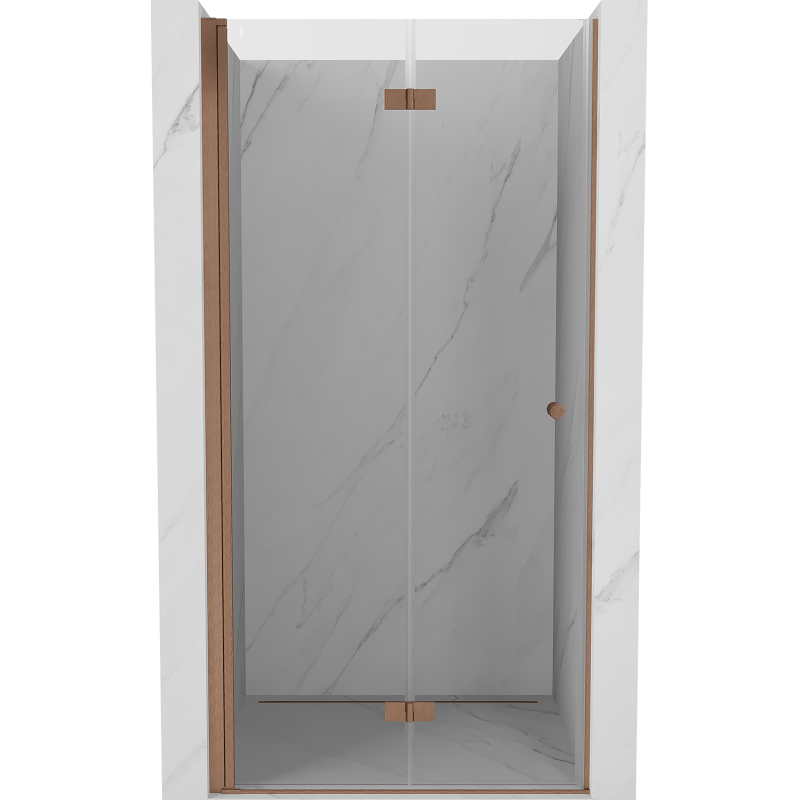 Mexen Mist-F folding shower door left 60 cm, transparent, brushed copper - 8A6-060-000-65-00-L