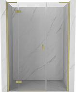 Mexen Mist-H L hinged shower door left 155 cm, transparent, brushed gold - 8A5L-155-001-55-00-L