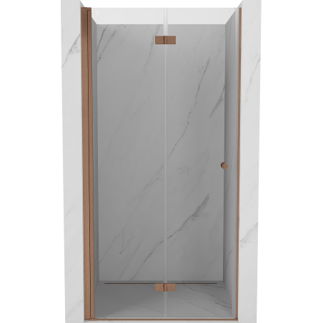 Mexen Mist-F folding shower door left 70 cm, transparent, brushed copper - 8A6-070-000-65-00-L