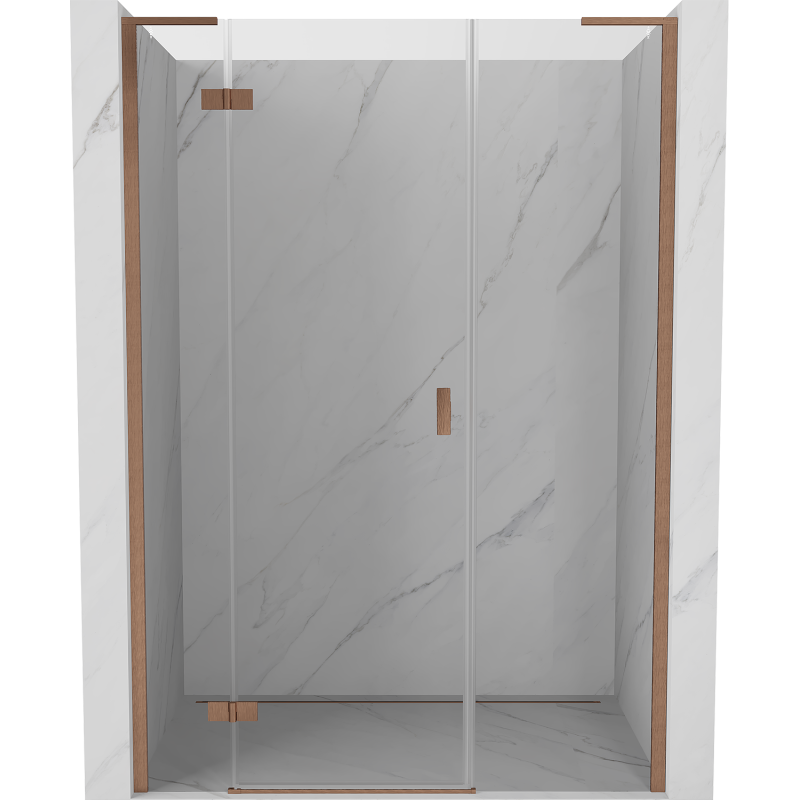 Mexen Mist-H L shower door left 130 cm, transparent, brushed copper - 8A5L-130-001-65-00-L
