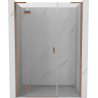 Mexen Mist-H L Left Hinged Shower Door 140 cm, Transparent, Brushed Copper - 8A5L-140-001-65-00-L