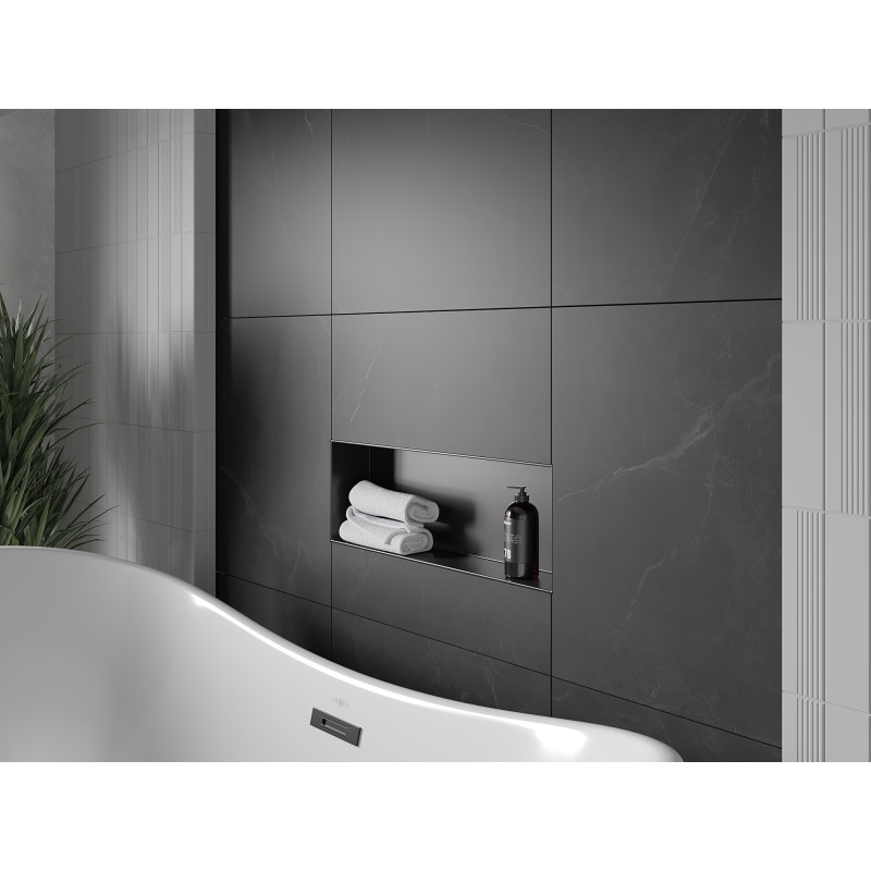 Mexen X-Wall-NR niche shelf without flange 60 x 20 cm, black - 1971602010