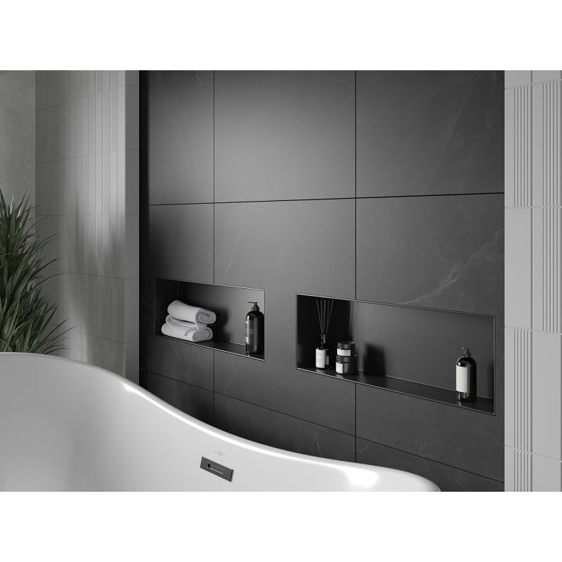 Mexen X-Wall-NR recessed shelf without flange 60 x 20 cm, black - 1971602010