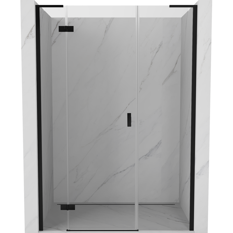 Mexen Mist-H L shower doors hinged left 140 cm, transparent, black - 8A5L-140-001-70-00-L