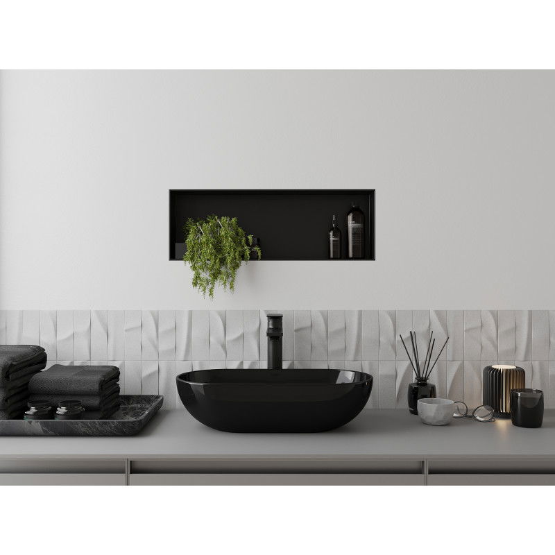 Mexen X-Wall-NR recessed shelf without flange 60 x 20 cm, black - 1971602010