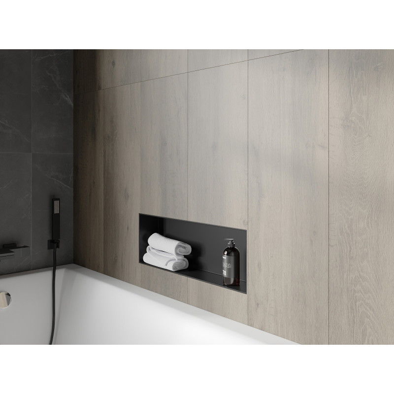 Mexen X-Wall-NR flush-mounted shelf without flange 60 x 20 cm, black - 1971602010