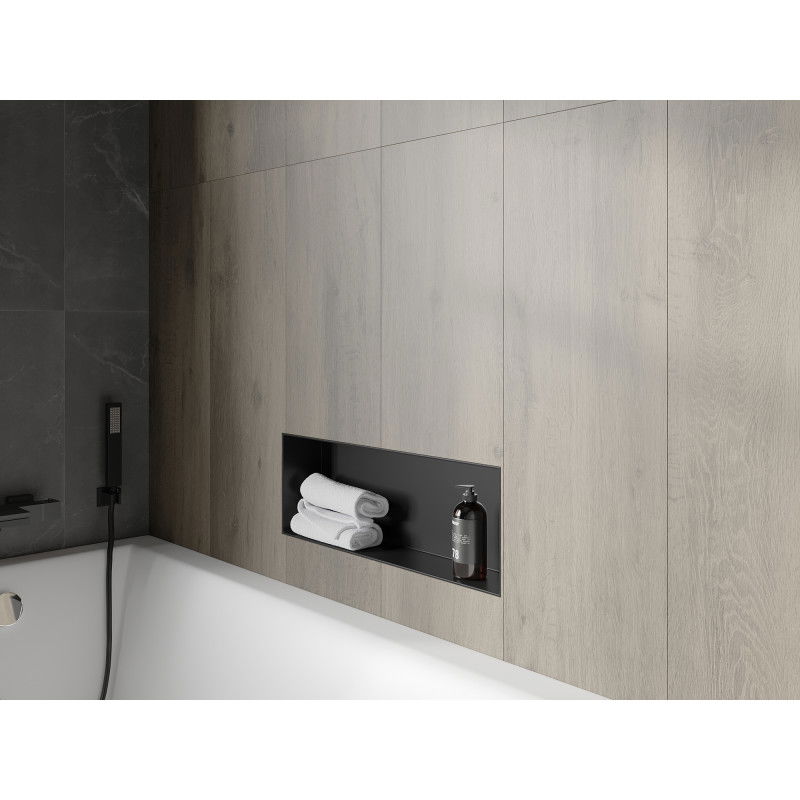 Mexen X-Wall-NR recessed shelf without flange 60 x 20 cm, black - 1971602010