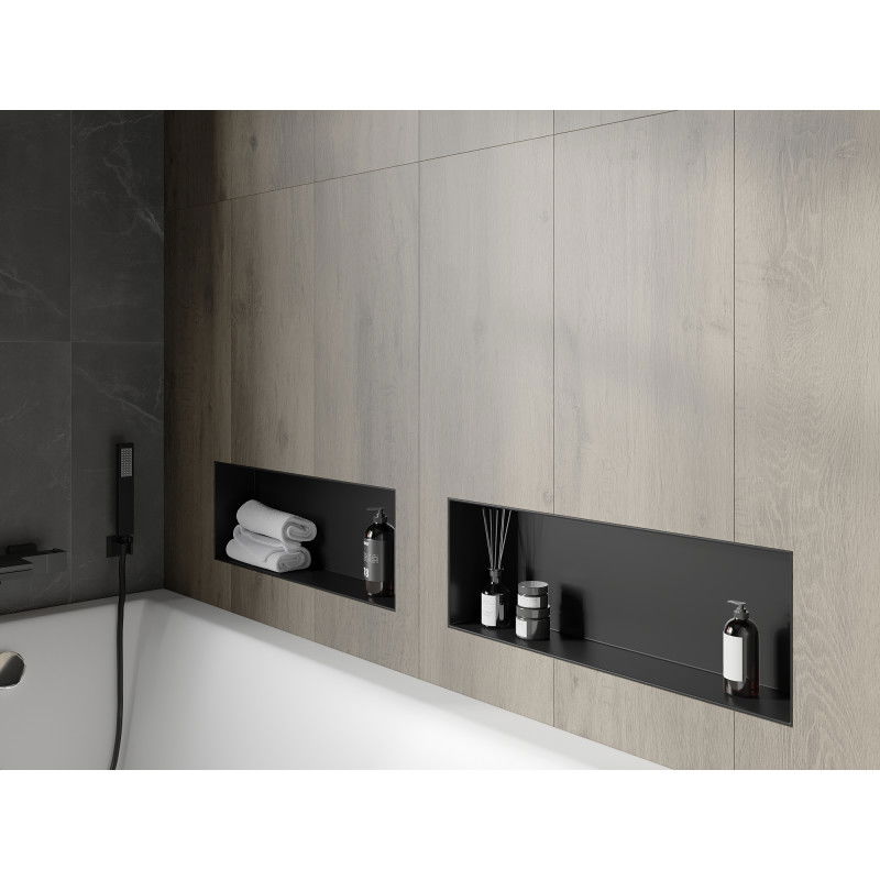 Mexen X-Wall-NR recessed shelf without flange 60 x 20 cm, black - 1971602010