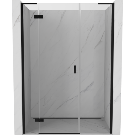 Mexen Mist-H L 160 cm Left Hinged Shower Door, Transparent, Black - 8A5L-160-001-70-00-L