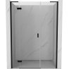 Mexen Mist-H L 160 cm Left Hinged Shower Door, Transparent, Black - 8A5L-160-001-70-00-L