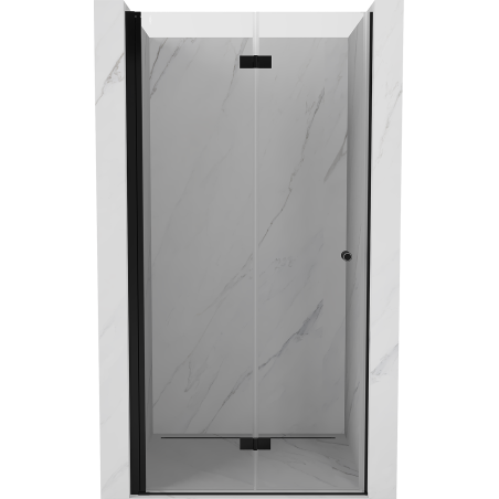 Mexen Mist-F left foldable shower door 70 cm, transparent, black - 8A6-070-000-70-00-L