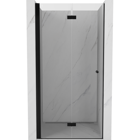 Mexen Mist-F folding shower door left 75 cm, transparent, black - 8A6-075-000-70-00-L