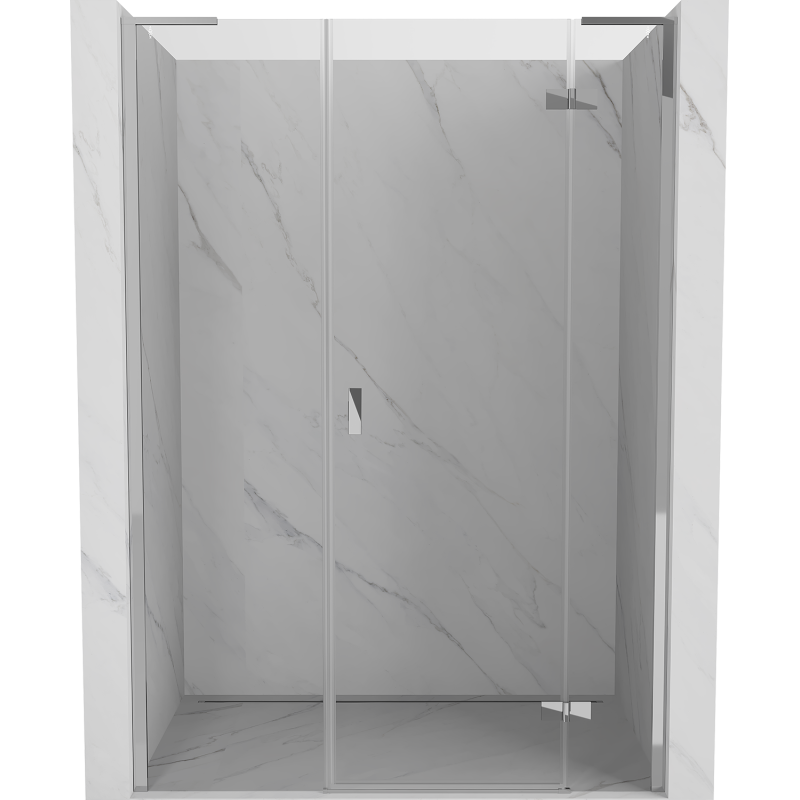 Mexen Mist-H L Right Hinged Shower Door 130 cm, Transparent, Chrome - 8A5L-130-001-01-00-P