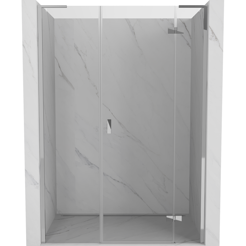 Mexen Mist-H L 140 cm Right Hinged Shower Door, Transparent, Chrome - 8A5L-140-001-01-00-P