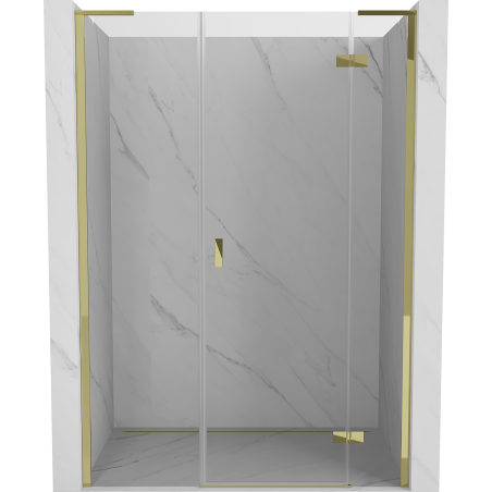 Mexen Mist-H L right hinged shower door 130 cm, transparent, gold - 8A5L-130-001-50-00-P