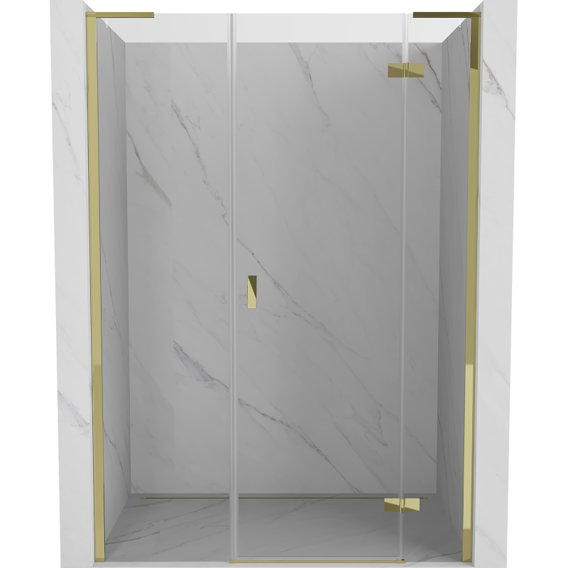 Mexen Mist-H L right-hand pivot shower door 135 cm, transparent, gold - 8A5L-135-001-50-00-P