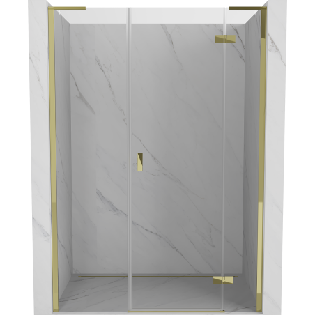Mexen Mist-H L right-hand pivot shower door 135 cm, transparent, gold - 8A5L-135-001-50-00-P