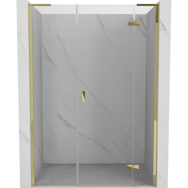 Mexen Mist-H L Shower Door Right-Hinged 140 cm, Transparent, Gold - 8A5L-140-001-50-00-P