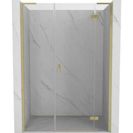 Mexen Mist-H L right-hand hinged shower door 135 cm, transparent, brushed gold - 8A5L-135-001-55-00-P
