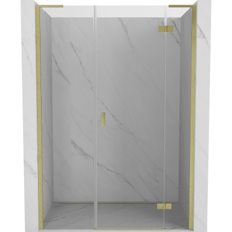 Mexen Mist-H L right hinged shower door 160 cm, transparent, brushed gold - 8A5L-160-001-55-00-P