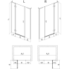 Mexen Mist-H L shower doors swing right 120 cm, transparent, brushed copper - 8A5L-120-001-65-00-P