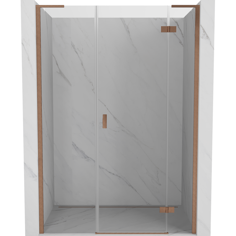 Mexen Mist-H L right-hand swinging shower door 120 cm, transparent, brushed copper - 8A5L-120-001-65-00-P