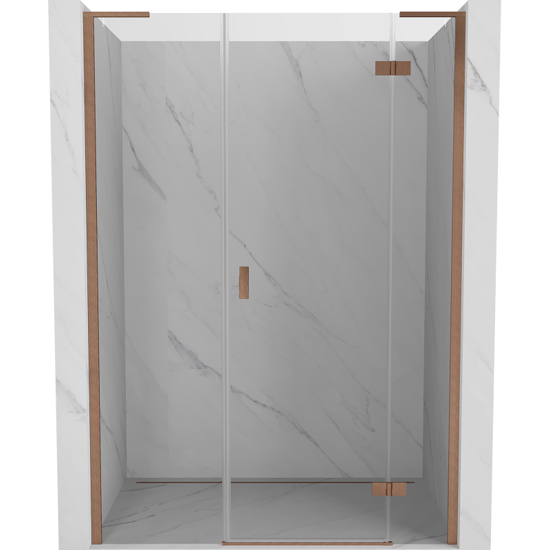 Mexen Mist-H L shower door swing right 125 cm, transparent, brushed copper - 8A5L-125-001-65-00-P