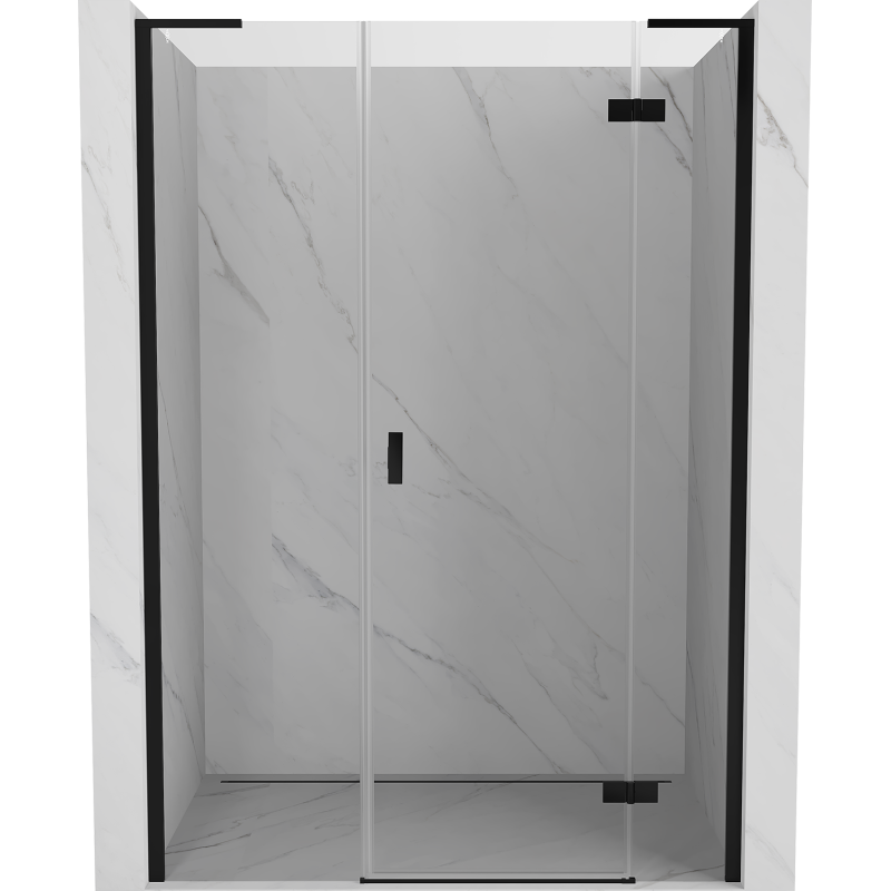 Mexen Mist-H L right hinged shower door 135 cm, transparent, black - 8A5L-135-001-70-00-P