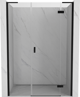 Mexen Mist-H L right hinged shower door 145 cm, transparent, black - 8A5L-145-001-70-00-P
