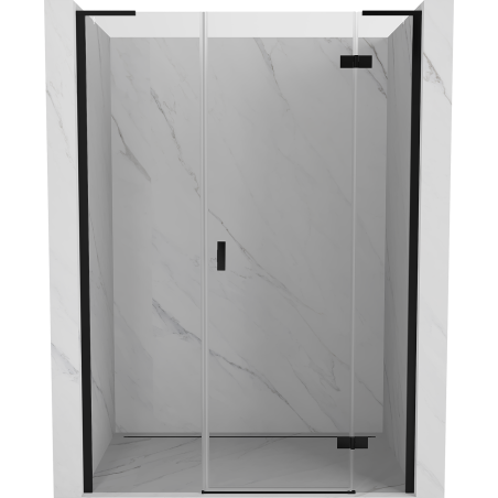 Mexen Mist-H L 150 cm Right Swing Shower Door, Transparent, Black - 8A5L-150-001-70-00-P