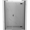 Mexen Mist-H L 150 cm Right Swing Shower Door, Transparent, Black - 8A5L-150-001-70-00-P
