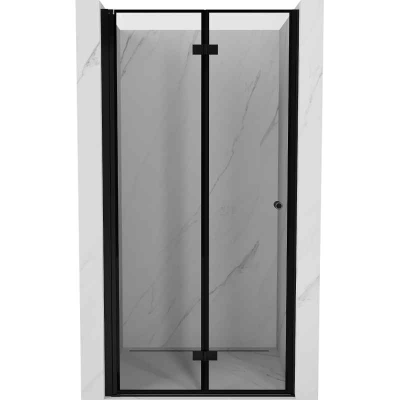 Mexen Mist-F folding shower door left 75 cm, black frame, black - 8A6-075-000-70-70-L