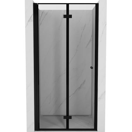 Mexen Mist-F folding shower door left 75 cm, black frame, black - 8A6-075-000-70-70-L