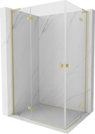Mexen Mist-H L Duo shower enclosure hinged 80 x 100 cm, transparent, brushed gold - 8A5L-080L-100P-55-00