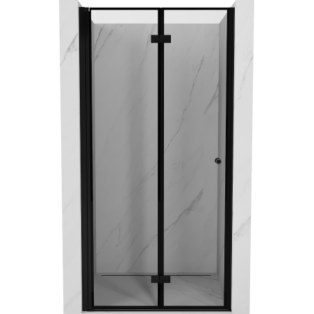 Mexen Mist-F folding shower door left 110 cm, black frame, black - 8A6-110-000-70-70-L