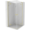 Mexen Mist-H L Duo shower cabin pivot door 105 x 105 cm, transparent, brushed gold - 8A5L-105L-105P-55-00
