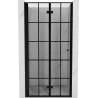 Mexen Mist-F foldable left shower door 75 cm, black grid, black - 8A6-075-000-70-77-L