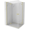 Mexen Mist-H L Duo 100 x 110 cm Hinged Shower Enclosure, Transparent, Brushed Gold - 8A5L-100L-110P-55-00