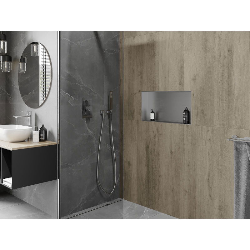 Mexen X-Wall-NR recessed shelf without flange 60 x 30 cm, inox - 1911603010