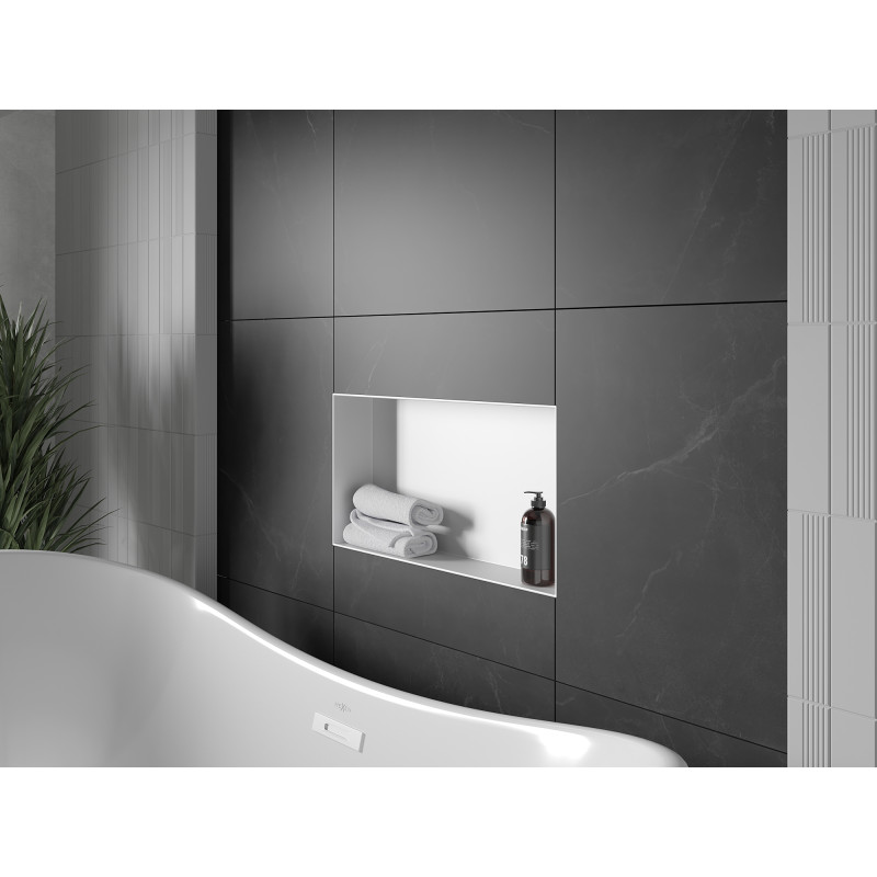Mexen X-Wall-NR recessed shelf without flange 60 x 30 cm, white - 1921603010