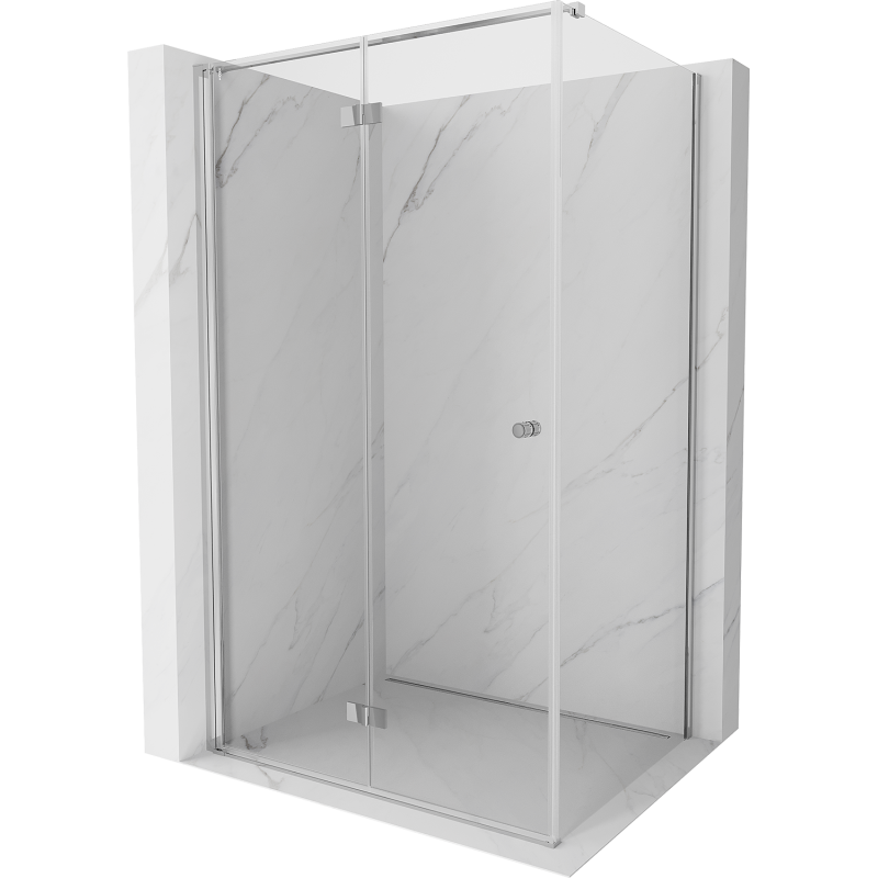 Mexen Mist-F folding shower enclosure left 120 x 85 cm, transparent, chrome - 8A6T-120-085-01-00-L
