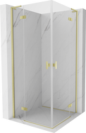 Mexen Mist-H L Duo shower cabin hinged 120 x 120 cm, transparent, brushed gold - 8A5L-120L-120P-55-00