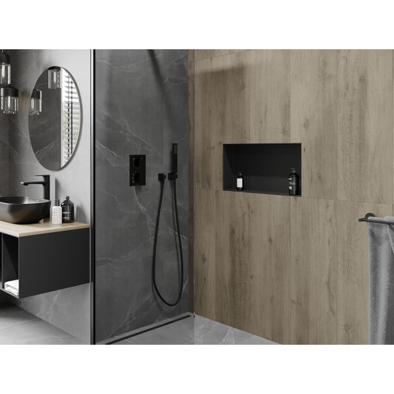 Mexen X-Wall-NR recessed shelf without flange 60 x 30 cm, black - 1971603010