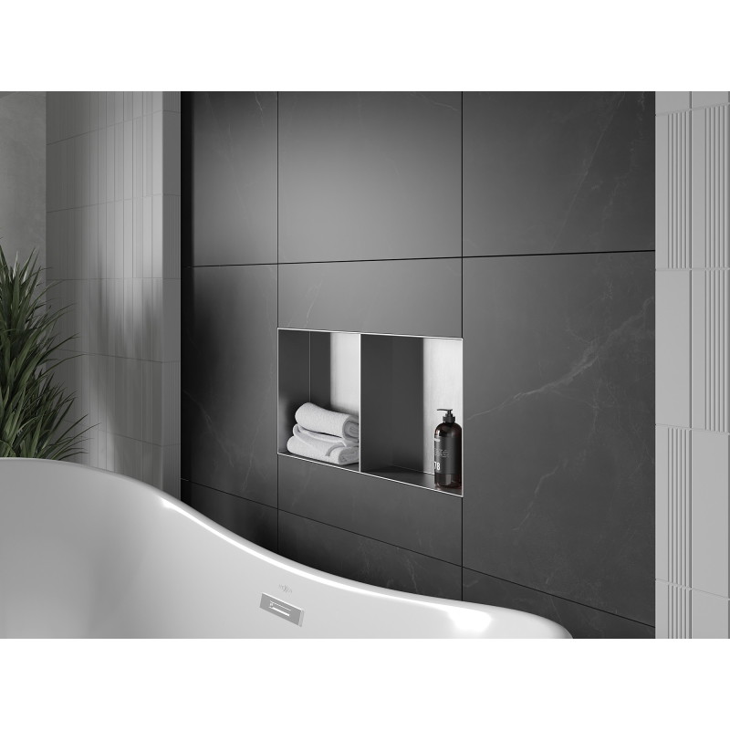 Mexen X-Wall-NR niche shelf without flange with shelf 60 x 30 cm, inox - 1911603010S