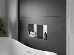 Mexen X-Wall-NR recessed shelf with a flange and shelf 60 x 30 cm, inox - 1911603010S