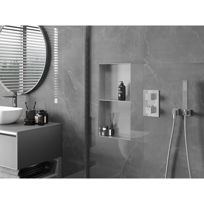 Mexen X-Wall-NR Recessed Shelf Without Flange with Shelf 60 x 30 cm, Inox - 1911603010S