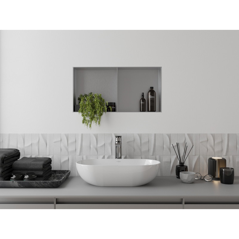 Mexen X-Wall-NR niche shelf without flange with shelf 60 x 30 cm, inox - 1911603010S