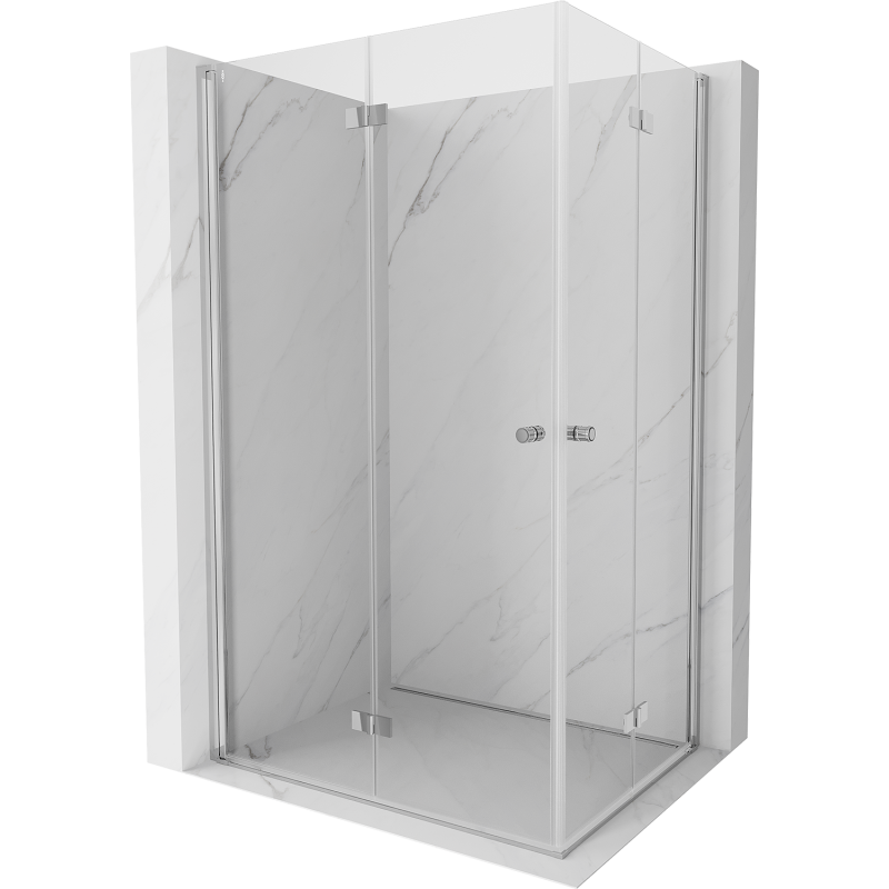 Mexen Mist-F Duo folding shower cabin left 115 x 75 cm, transparent, chrome - 8A6-115L-075P-01-00