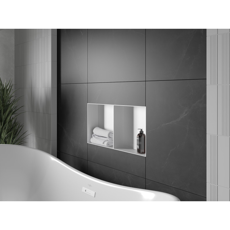 Mexen X-Wall-NR recessed shelf without flange with shelf 60 x 30 cm, white - 1921603010S
